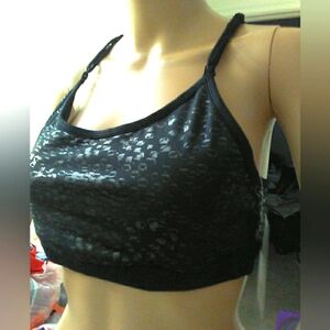 BNWT Black Leopard Print Women's SPORTS RA SZ. XL PADDING GORGEOUS BACK